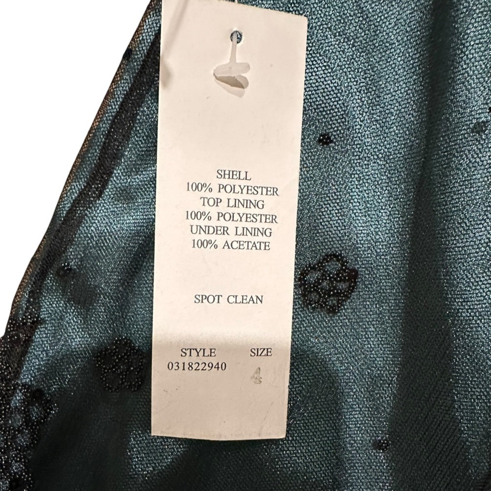 Vintage NWT Adrianna Papell Green & Black Embroidered Sequined Whimsigoth 
Skirt - Picture 6 of 7
